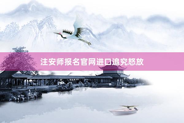 注安师报名官网进口追究怒放